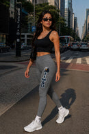 Calça Legging Cintura Alta TIMÃO 3D – Cinza Mescla | Suplex e Poliamida