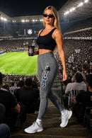Calça Legging Cintura Alta TIMÃO 3D – Cinza Mescla | Suplex e Poliamida